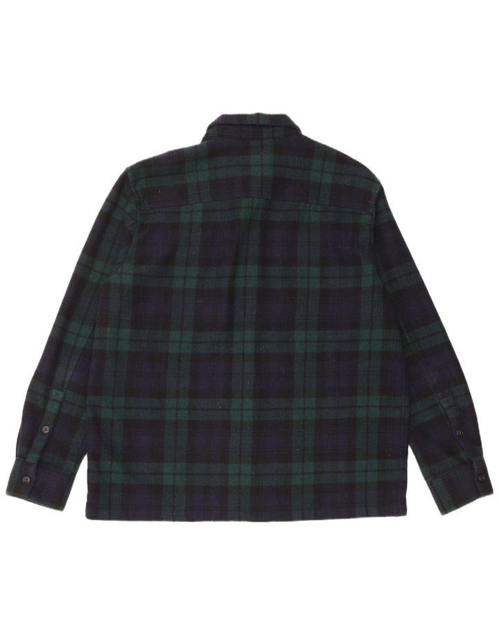 Męska koszula flanelowa Nudie Jeans, duża, wełniana w granatową kratę