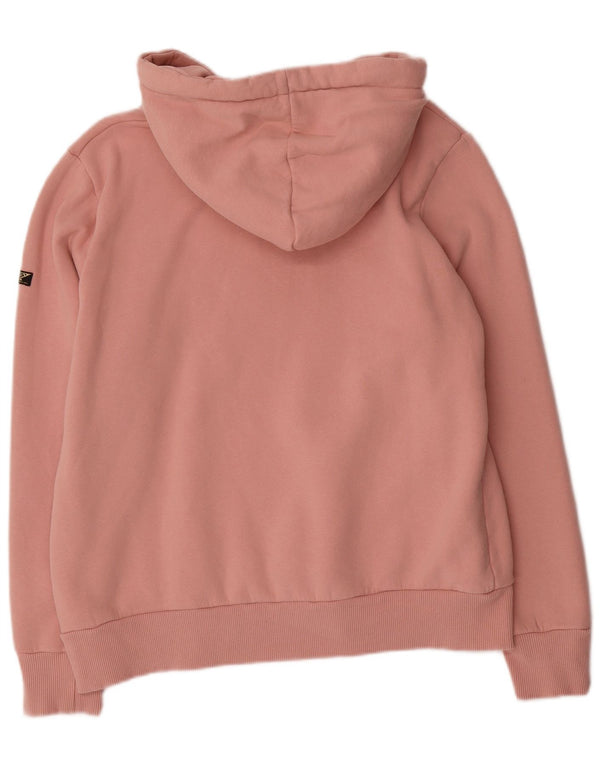 Damski sweter z kapturem Superdry Graphic, oversize, UK 16, duży, różowy, bawełniany