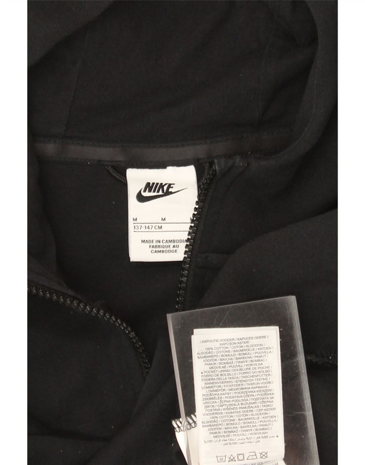 Chłopięcy sweter z kapturem i zamkiem Nike, 10-11 lat, średni czarny, bawełniany