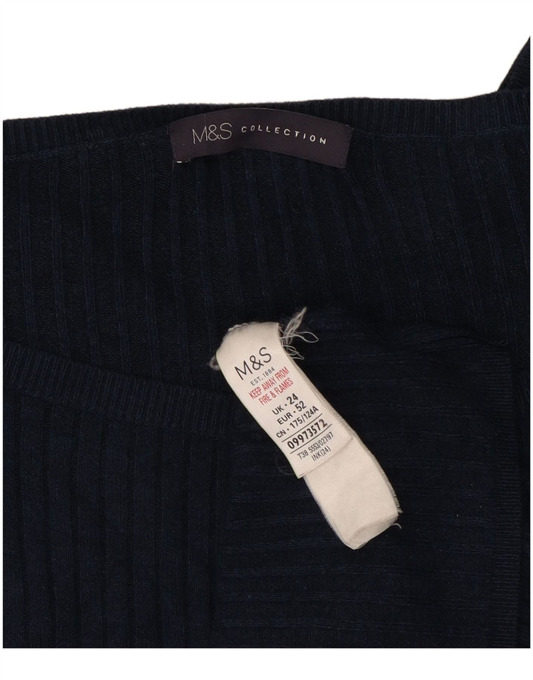 Marks & Spencer Damski top z długim rękawem UK 24 4XL Granatowa wiskoza