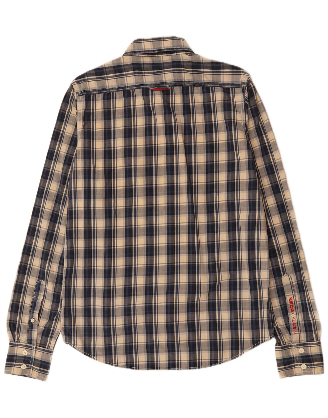 SUPERDRY Koszula męska, duża, bawełniana w granatową kratkę