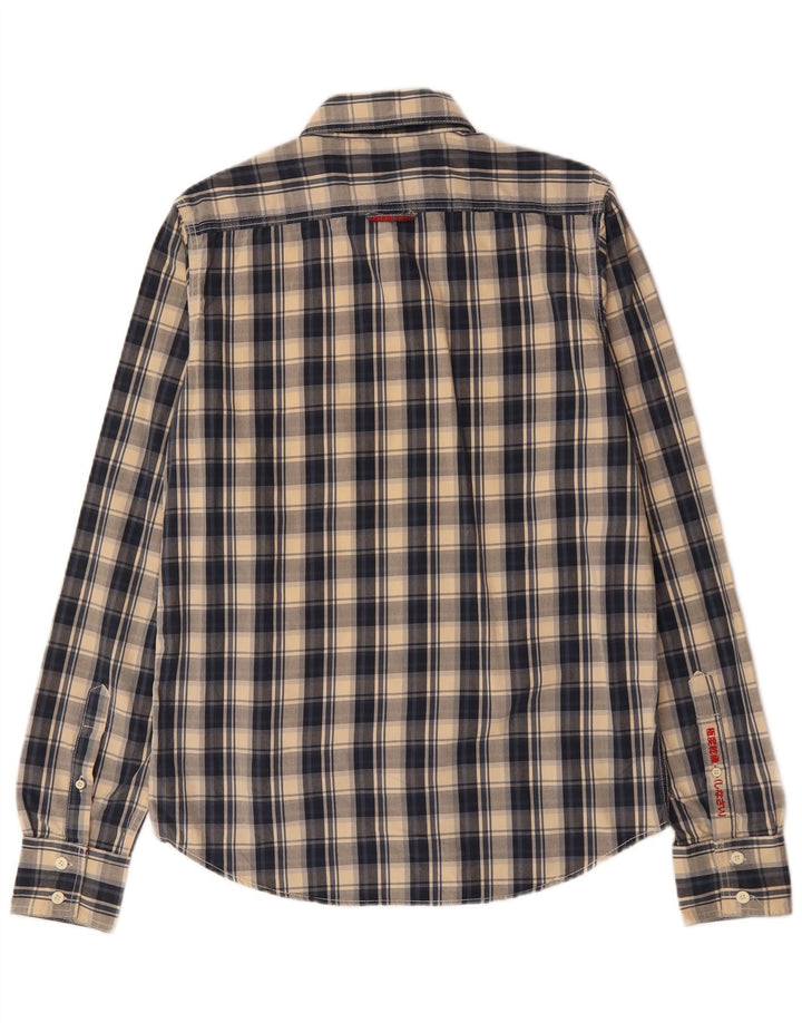 SUPERDRY Koszula męska, duża, bawełniana w granatową kratkę