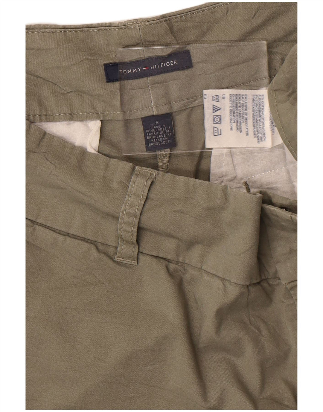 Damskie spodenki Chino Tommy Hilfiger US 8 Medium W32, bawełna khaki