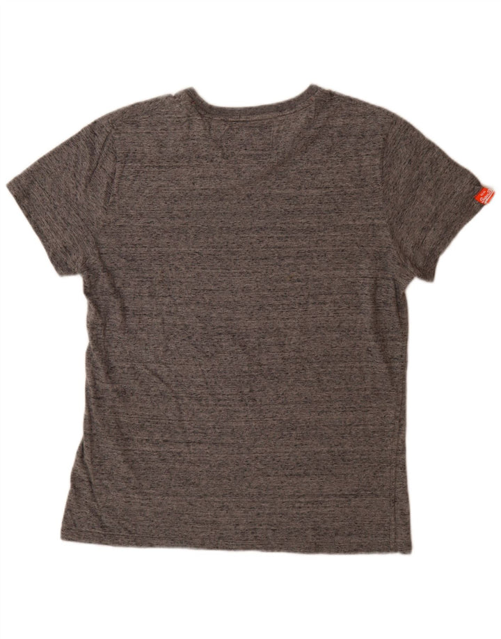 T-shirt męski Superdry Średnio szary, bawełniany nakrapiany
