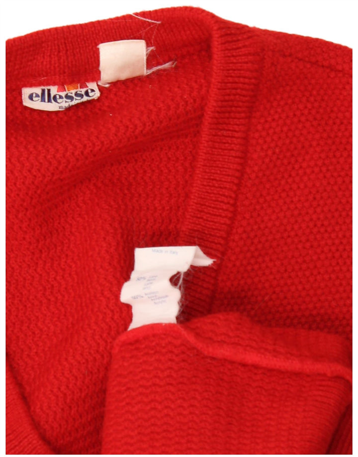 ELLESSE Mens Vest Tank Top Medium Red Wool