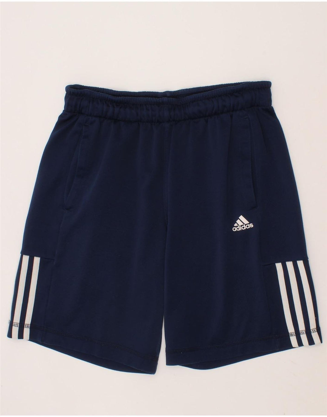 ADIDAS Boys Climalite Sport Shorts 13-14 Years  Navy Blue Polyester Vintage Adidas and Second-Hand Adidas from Messina Hembry 