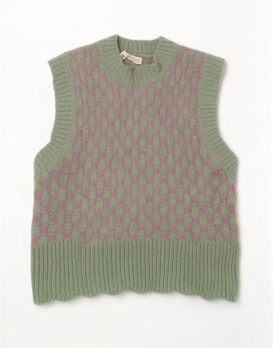 Damski podkoszulek Zara Crop Vest UK 10 w małą zieloną kratkę