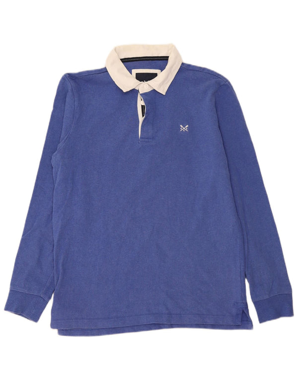 Crew Clothing Męska koszulka polo z długim rękawem, bawełniana w kolorze średnioniebieskim
