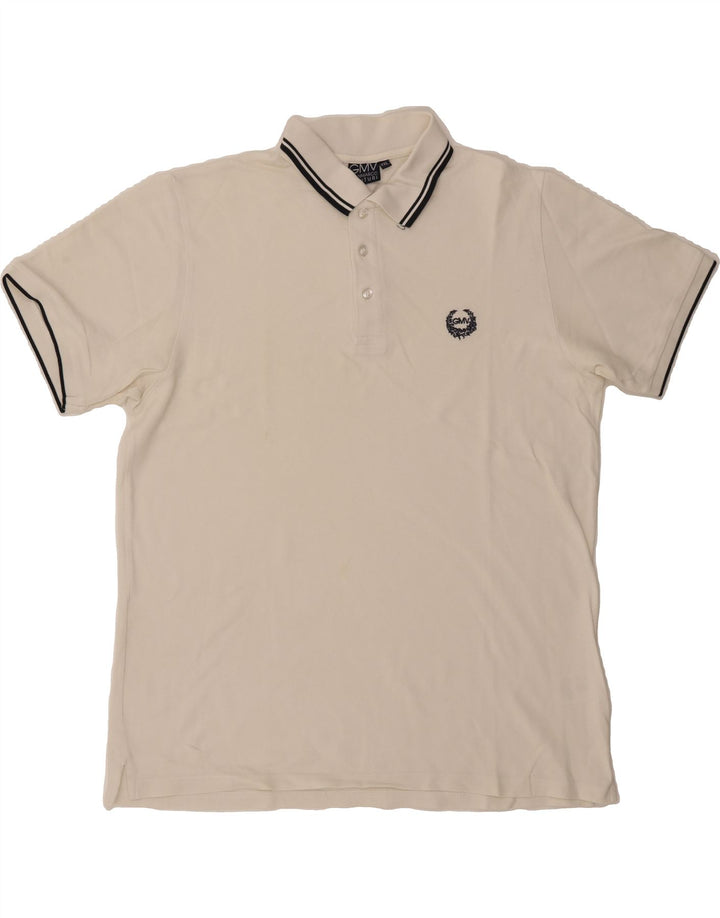 GIANMARCO VENTURI Mens Polo Shirt 2XL White Cotton Vintage Gianmarco Venturi and Second-Hand Gianmarco Venturi from Messina Hembry 