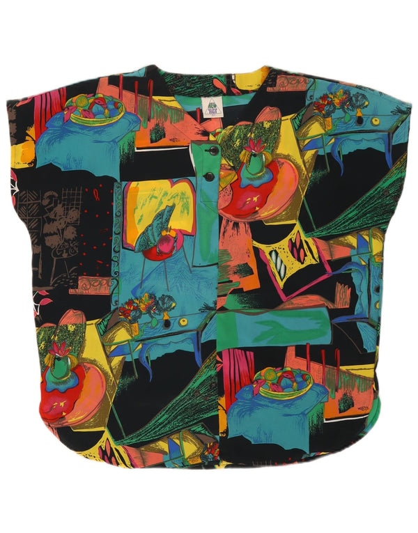 NOWOŚĆ Damska bluzka FAST w abstrakcyjny wzór EU 42, duży, czarny poliester