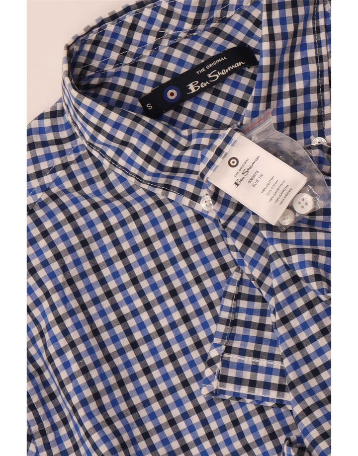 Koszula męska Ben Sherman, mała, bawełniana w kratkę, granatowa