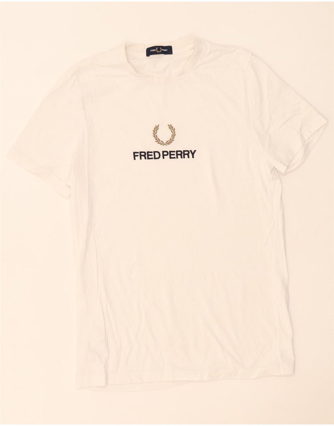 Męski T-shirt z grafiką Fred Perry, mały, biały, bawełniany
