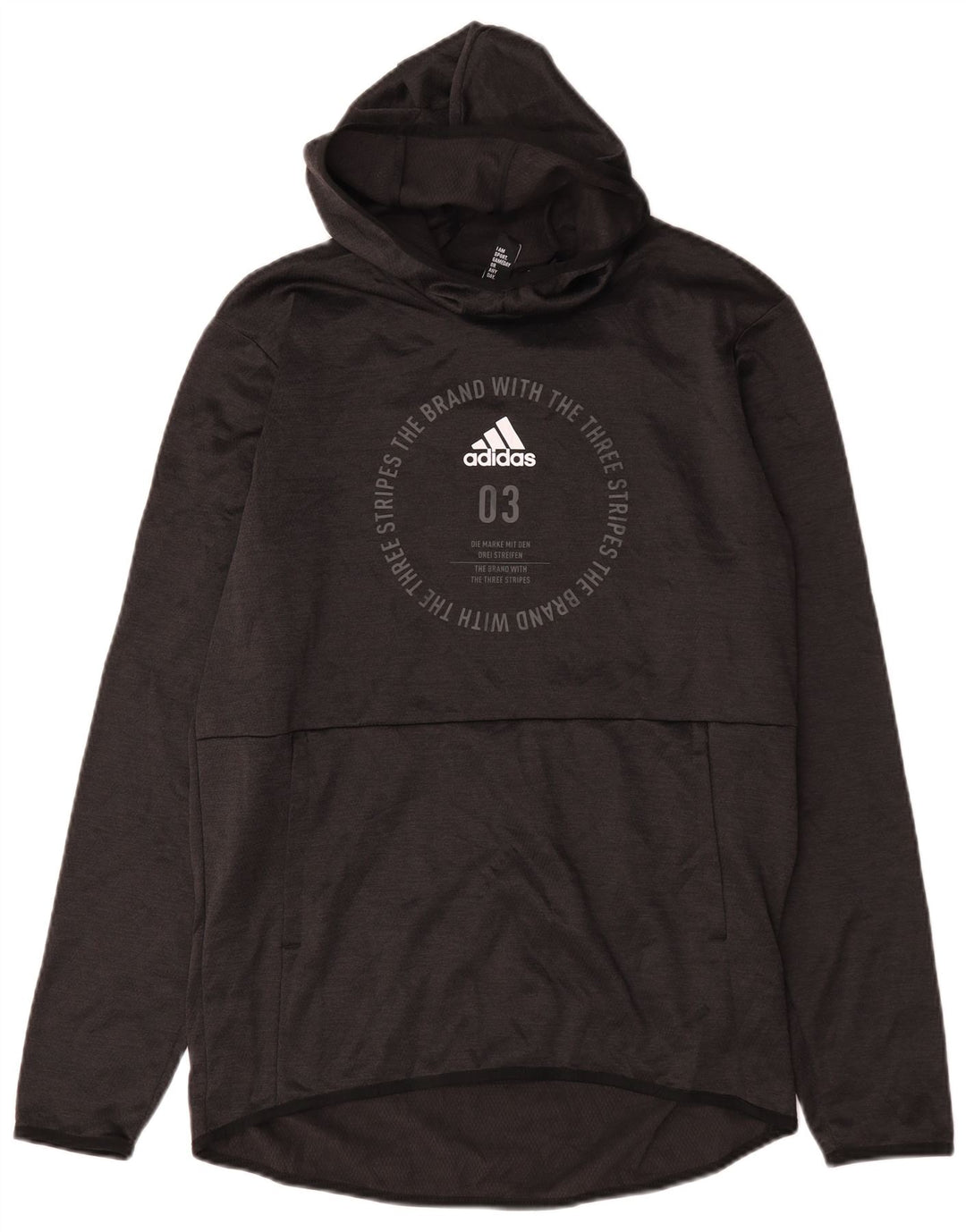 Męska bluza z kapturem Adidas Climawarm Graphic, średni czarny poliester