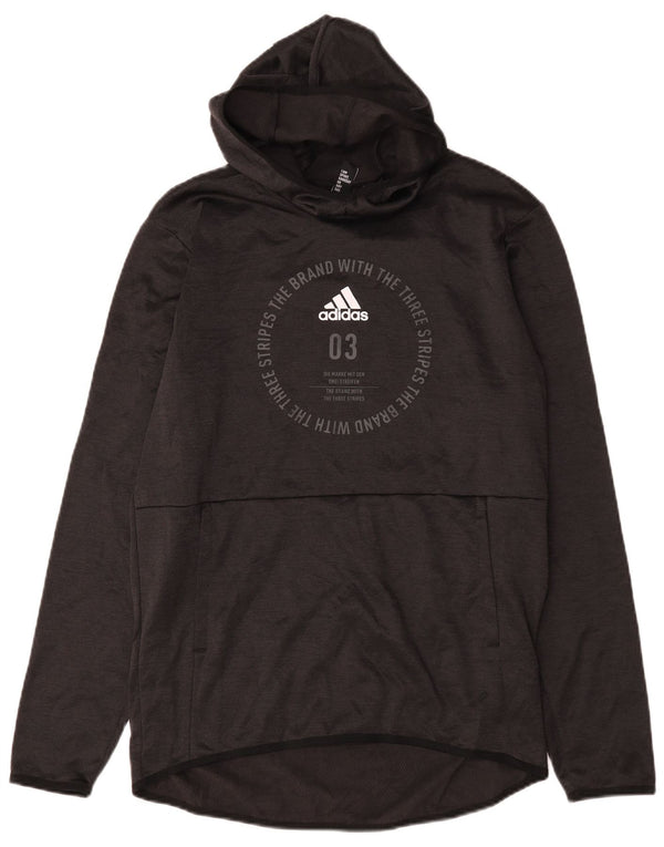 Męska bluza z kapturem Adidas Climawarm Graphic, średni czarny poliester