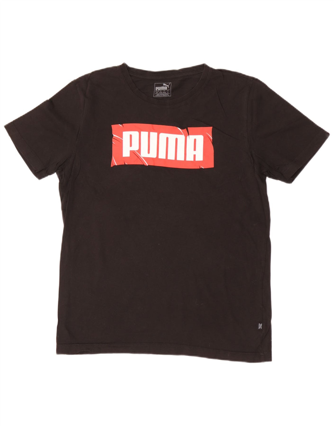 Męska koszulka z grafiką Puma, średnia czarna bawełna