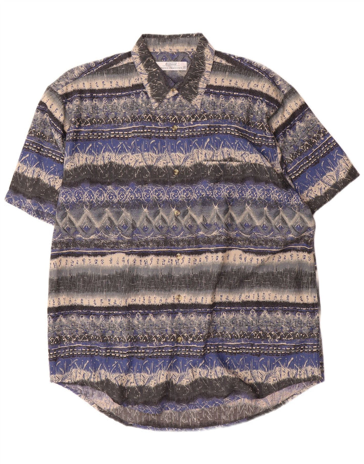 Koszula męska z krótkim rękawem St. Bernard, średnia, wielokolorowa wiskoza w paski