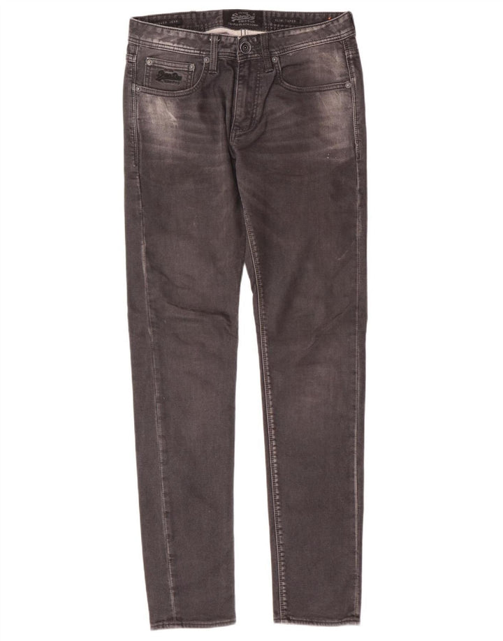 SUPERDRY Męskie wąskie dżinsy W30 L32 Szara bawełna