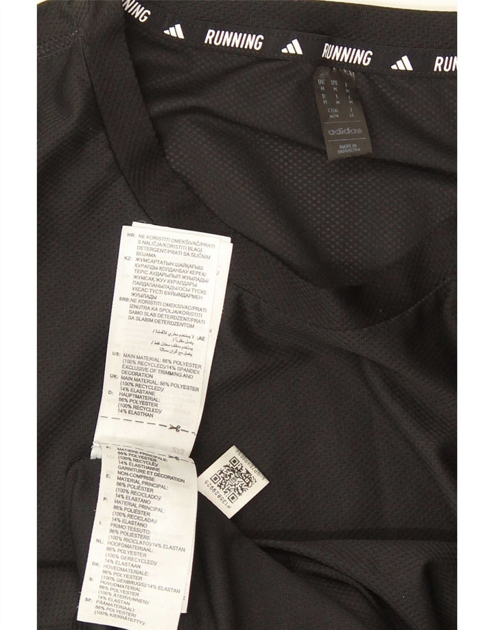 Adidas Męski T-shirt Top Średni Czarny Poliester