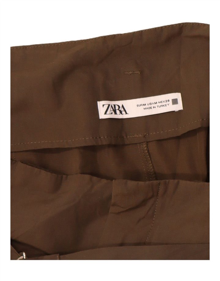 Spodnie damskie Zara Pegged Cargo, średnie W28 L26 Khaki, poliester