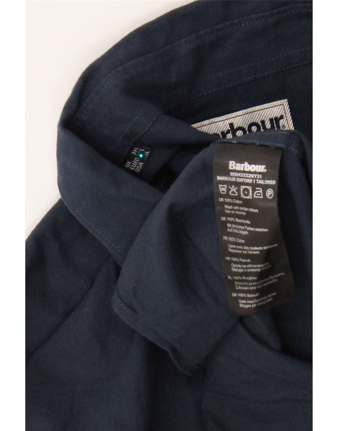 Koszula męska Barbour 3XL, bawełniana, granatowa