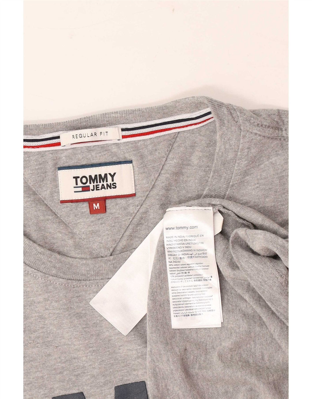 Męska koszulka z grafiką o regularnym kroju Tommy Hilfiger, średnia szara bawełna