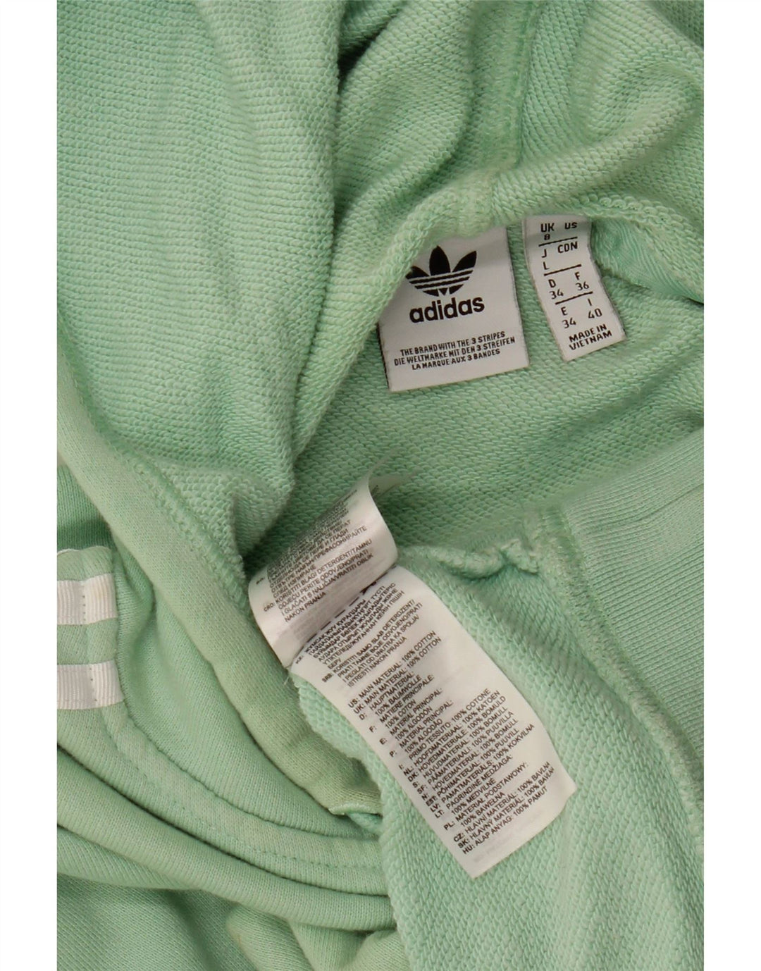 Damski sweter oversize z kapturem ADIDAS, UK 8, mały, zielony, bawełniany