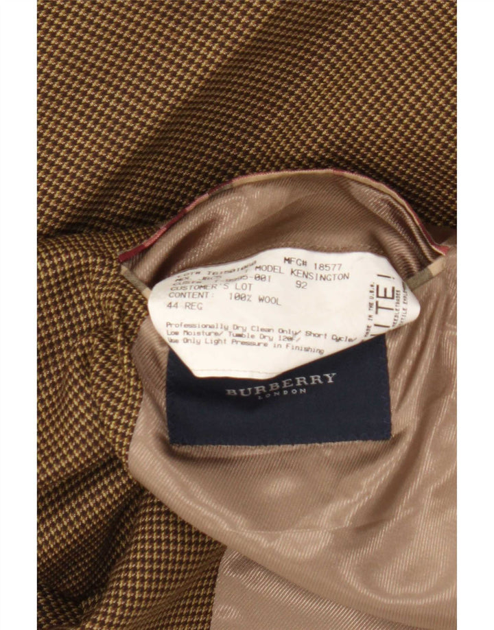 Męska marynarka zapinana na 2 guziki Burberry UK 44, duża, brązowa wełna w pepitkę