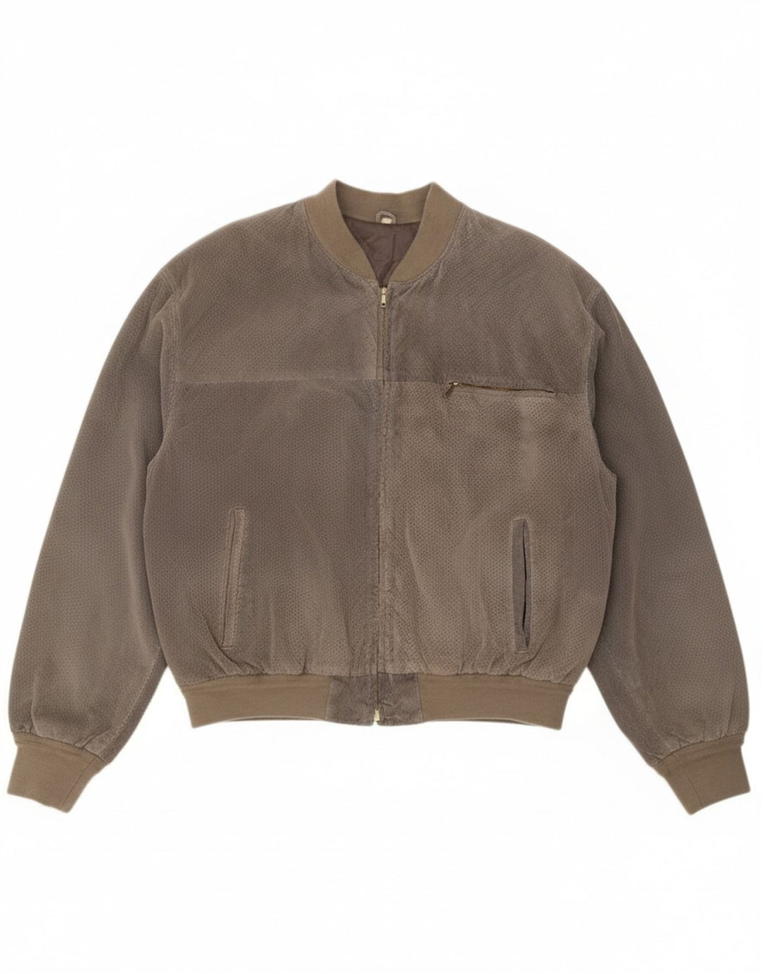 Męska zamszowa kurtka bomber w stylu vintage IT 52 XL, szara