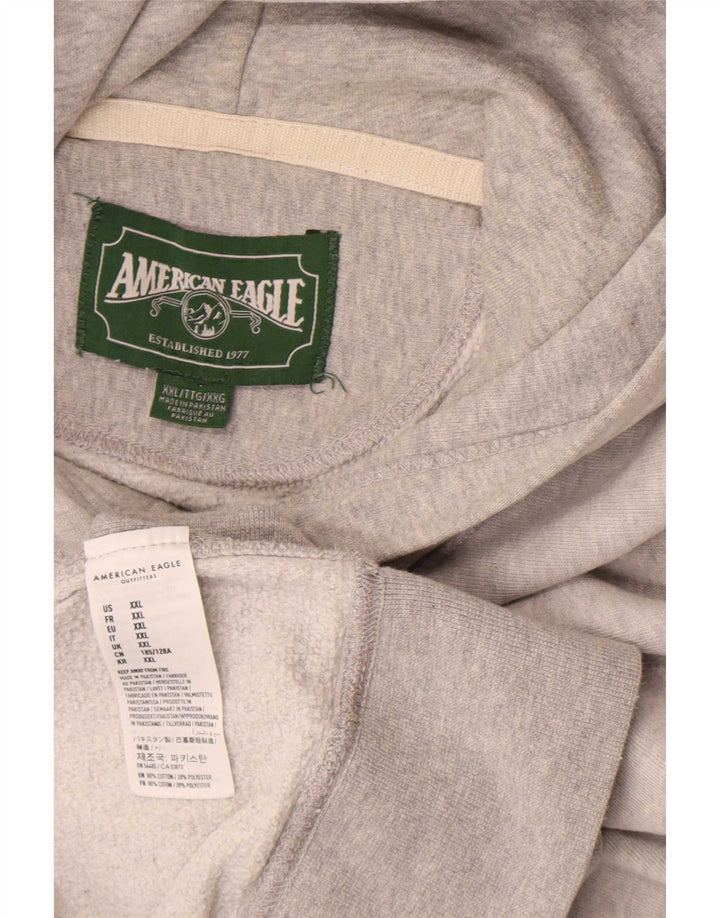 Męski sweter z kapturem American Eagle, 2XL, szary, bawełniany