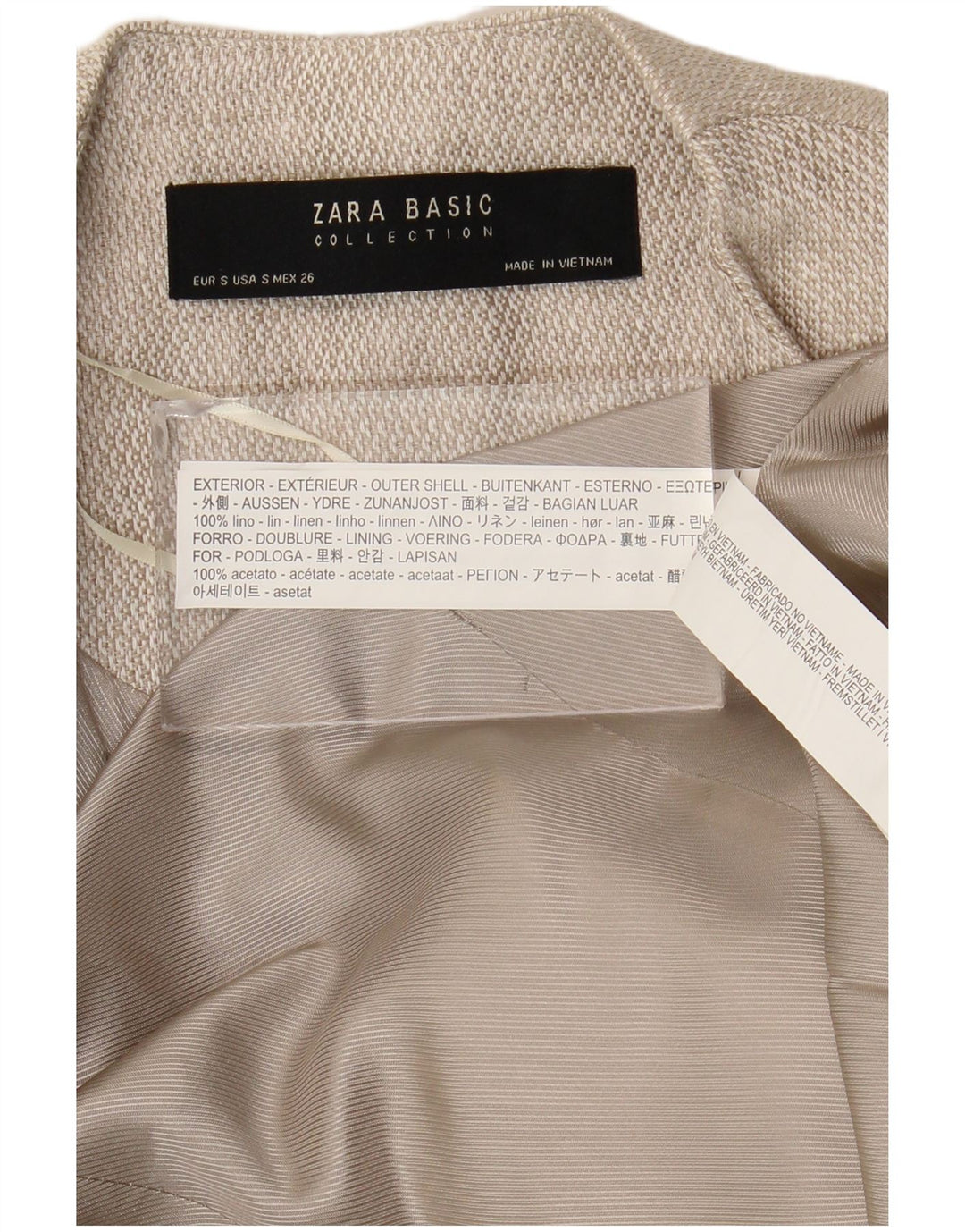Płaszcz damski Zara Open UK 10 Small, beżowy, lniany