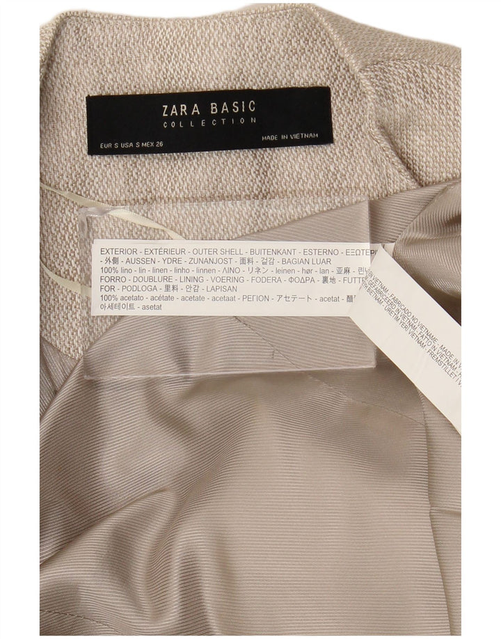 Płaszcz damski Zara Open UK 10 Small, beżowy, lniany