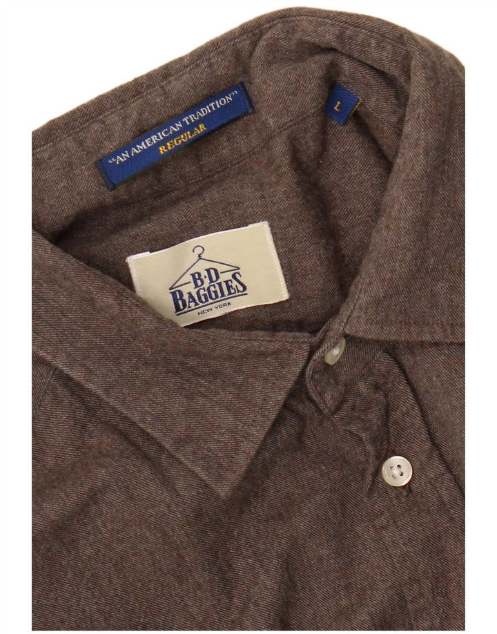 B.D. BAGGIES Męska koszula flanelowa o regularnym kroju, duża, brązowa