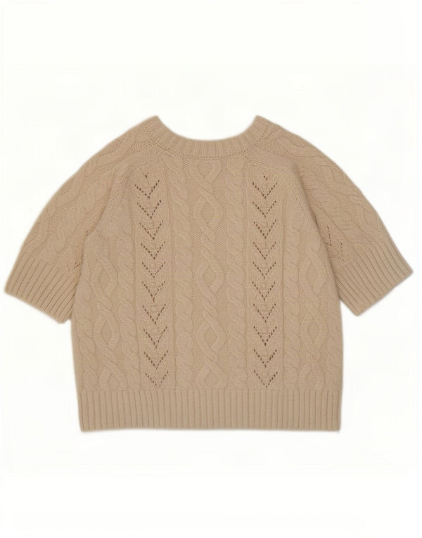 Męski sweter Zara z krótkim rękawem i dekoltem w łódkę, UK 10, mały, w kolorze złamanej bieli