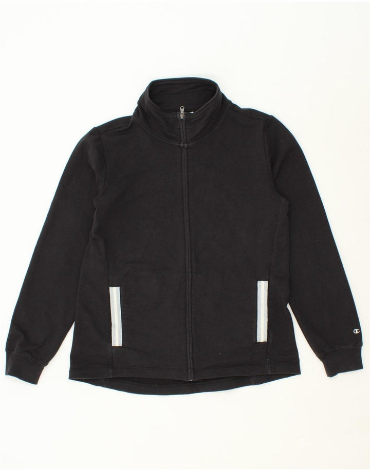 CHAMPION Womens Tracksuit Top Jacket UK 16 Large Black Cotton Vintage Champion and Second-Hand Champion from Messina Hembry 
