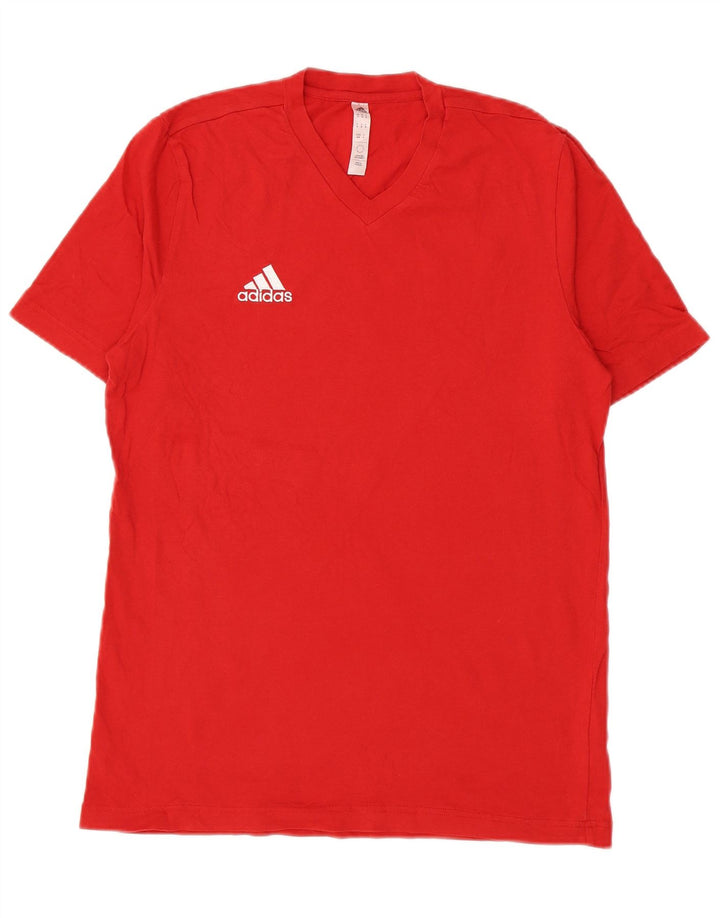 Adidas Męski T-shirt Top Średni Czerwony Bawełniany