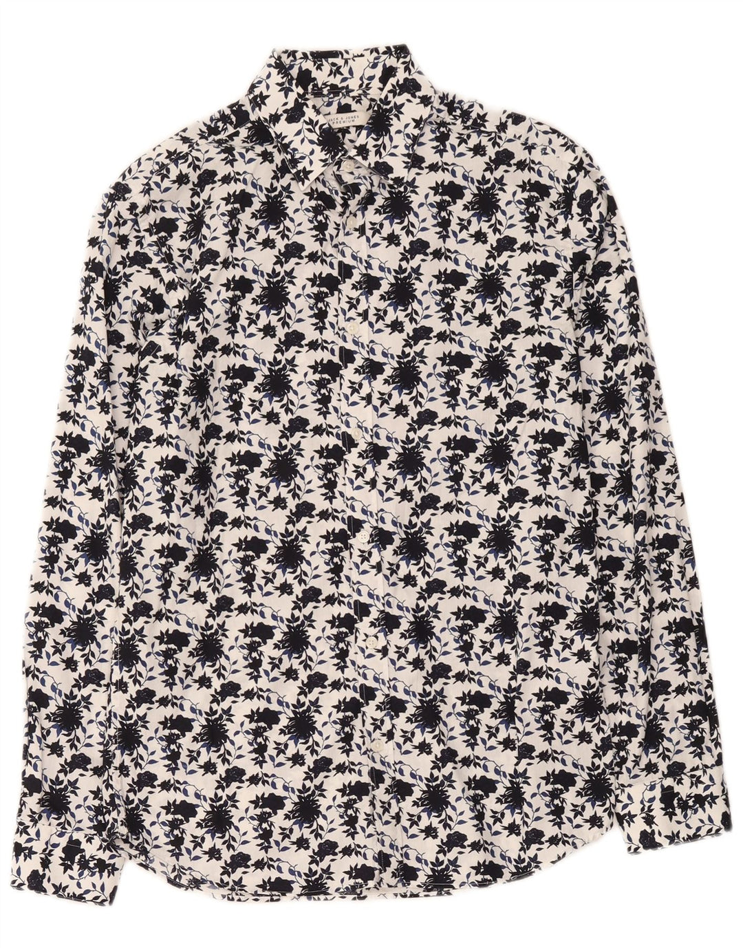 Koszula męska Jack & Jones, średnia, biała, bawełniana w kwiaty