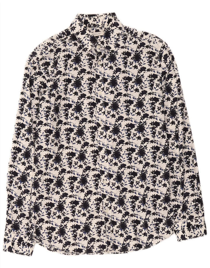 Koszula męska Jack & Jones, średnia, biała, bawełniana w kwiaty