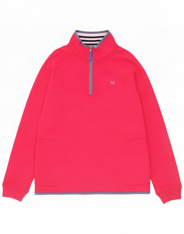 Crew Clothing Womens Oversized Zip Neck Sweatshirt Jumper UK 10 Small Pink
