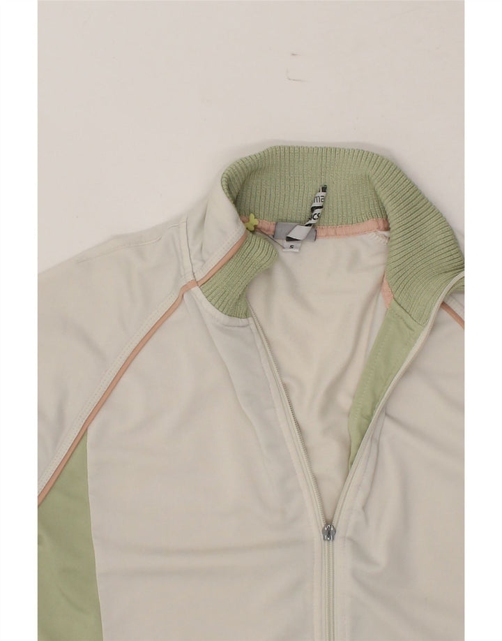 ASICS Womens Tracksuit Top Jacket UK 10 Small White Colourblock Polyester Vintage Asics and Second-Hand Asics from Messina Hembry 