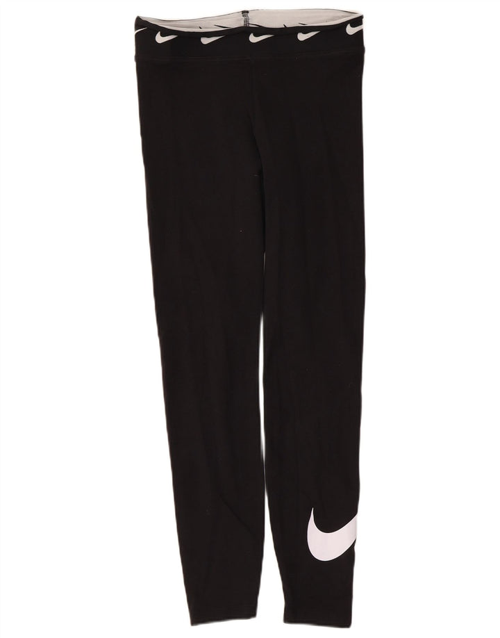 Damskie legginsy Nike Graphic UK 10, małe, czarne, bawełniane