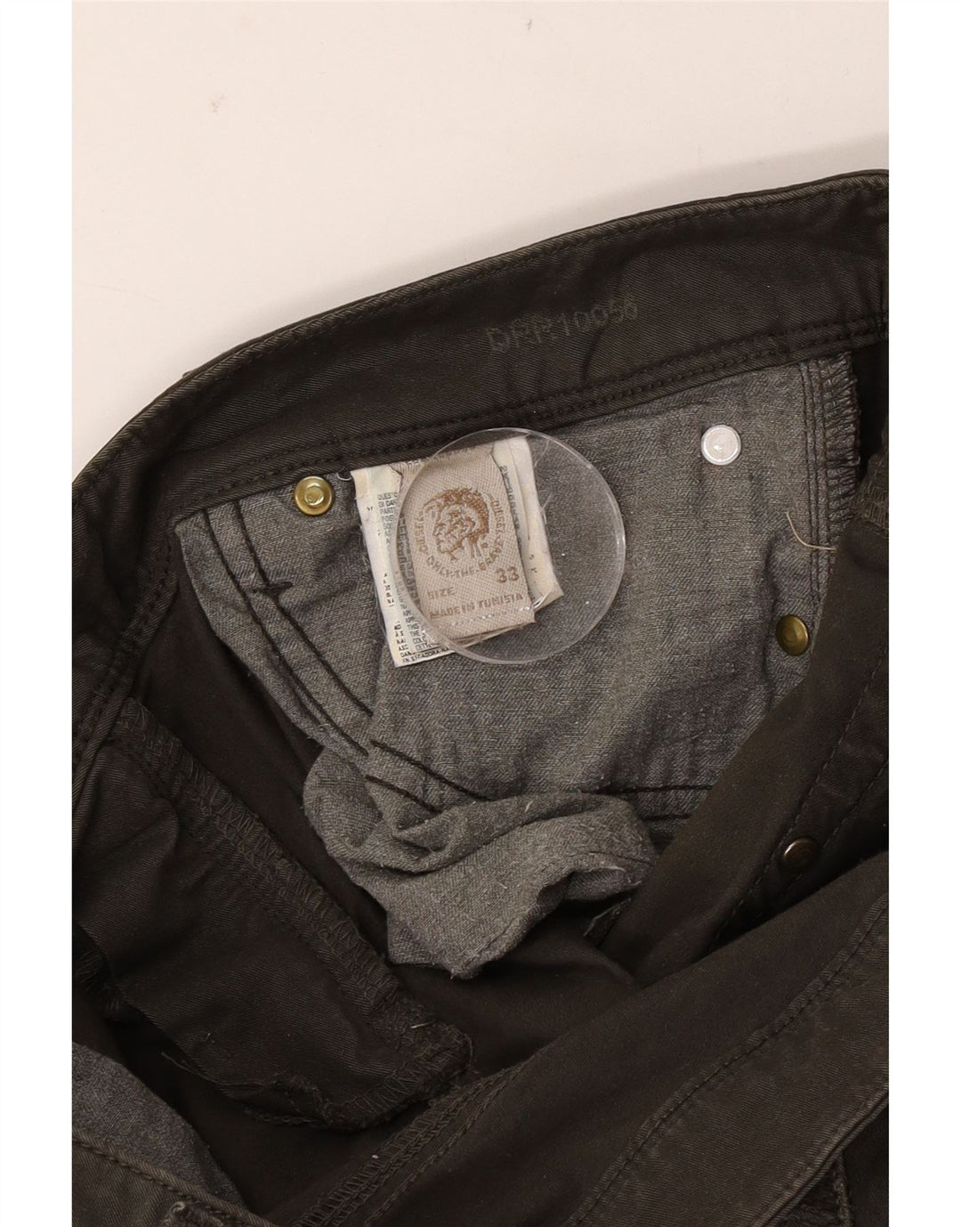 Damskie jeansy Bootcut Diesel W33 L30, bawełna khaki