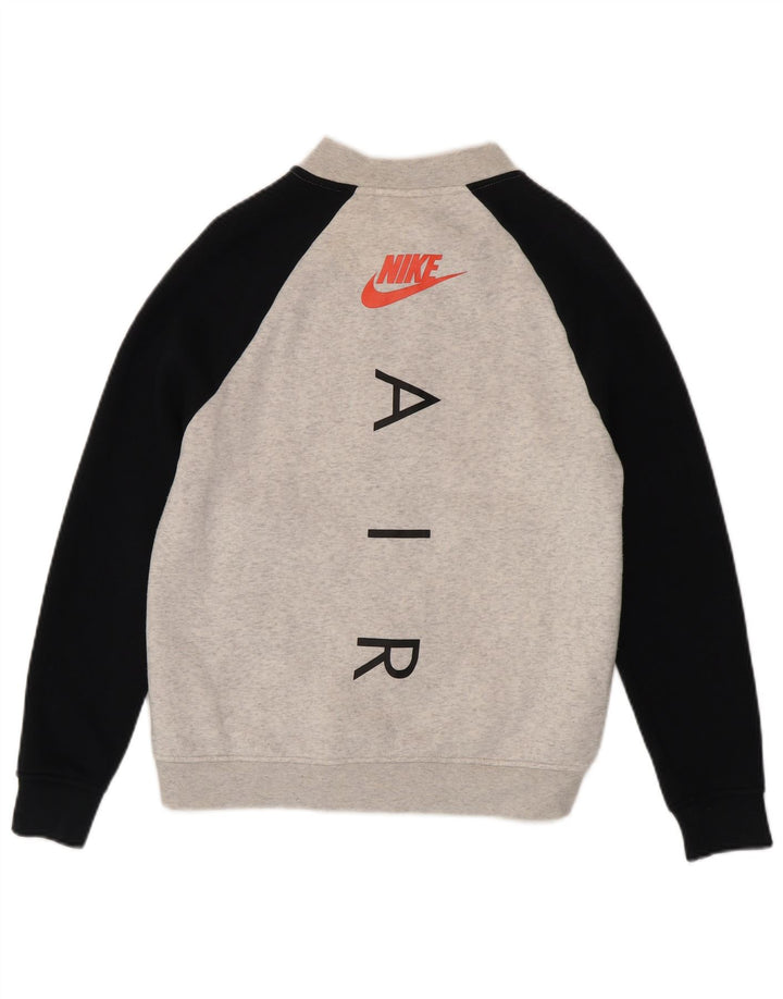 Męska kurtka dresowa Nike Graphic, mała, szara, bawełniana z blokami kolorów