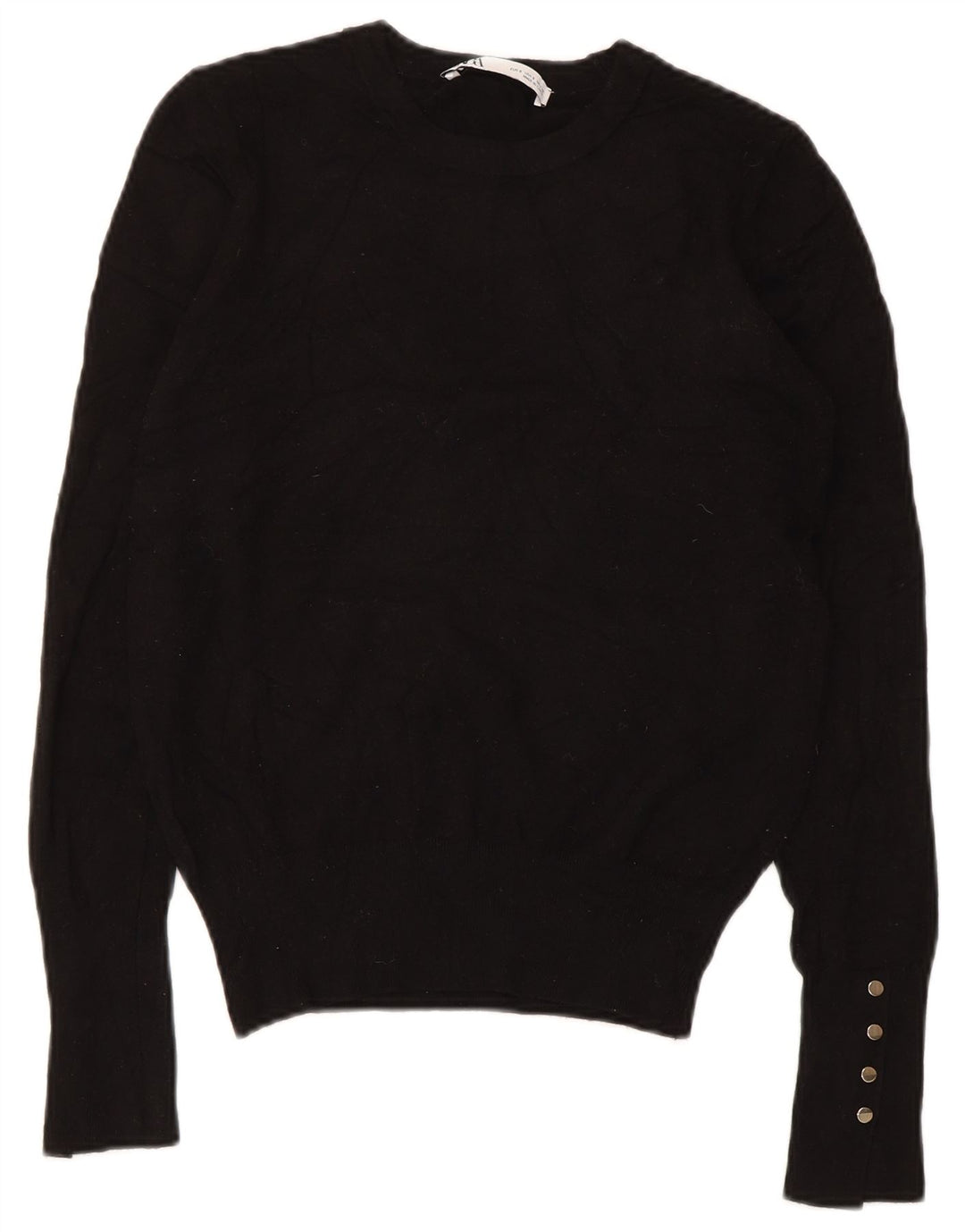 Sweter damski Zara z okrągłym dekoltem UK 10, mały, czarny