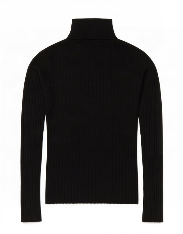 Damski sweter z golfem Zara UK 8, mały, czarny nylon