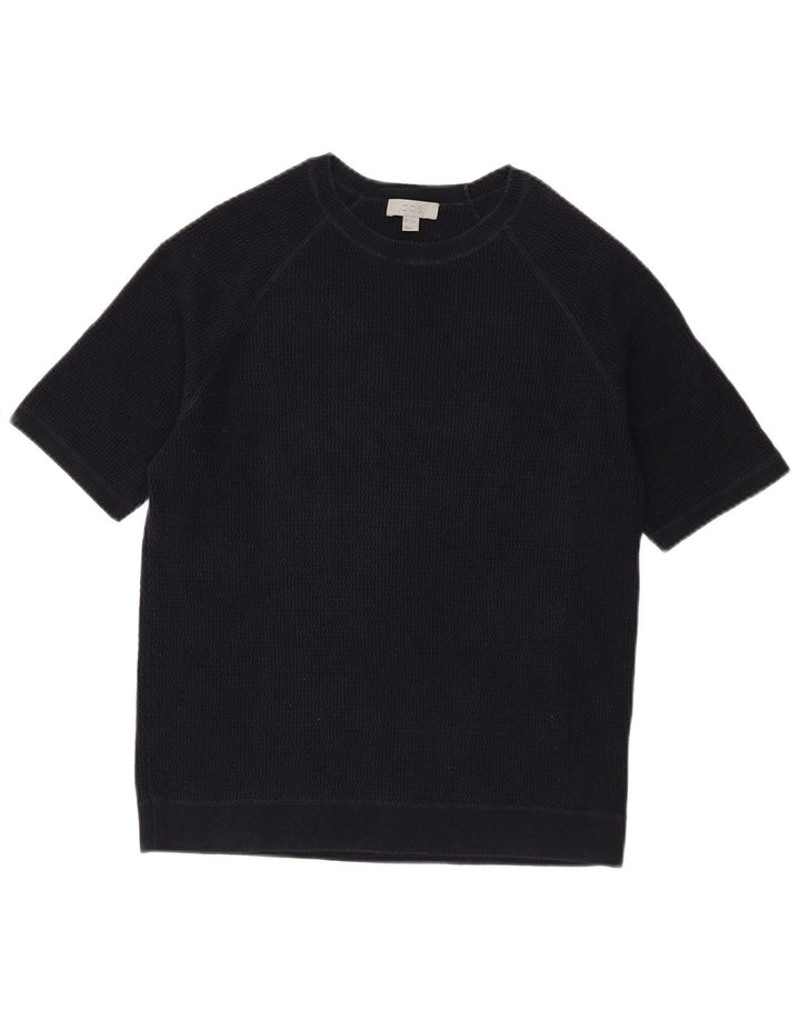 Cos Męski T-shirt Top Średni Granatowy Bawełniany