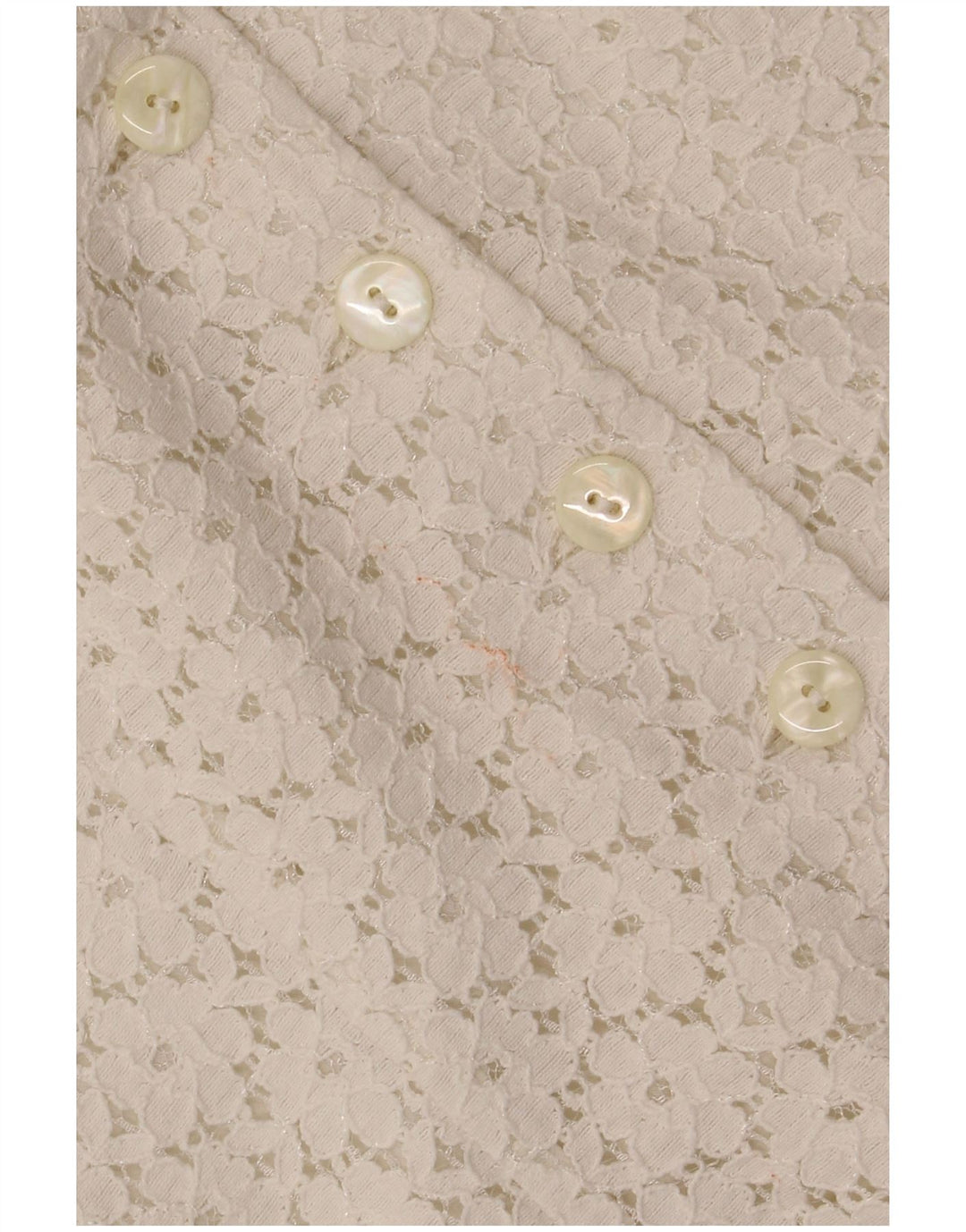 Damska bluzka koszulowa z krótkim rękawem VINTAGE IT 46, duża w kolorze złamanej bieli, w kwiaty