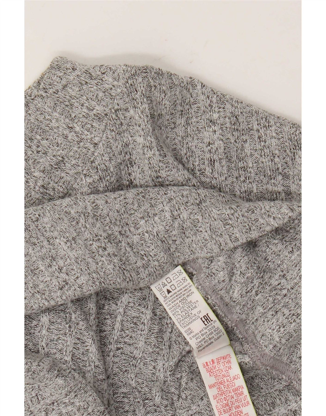 Marks & Spencer Damski sweter z okrągłym dekoltem UK 10, mały, szary nakrapiany