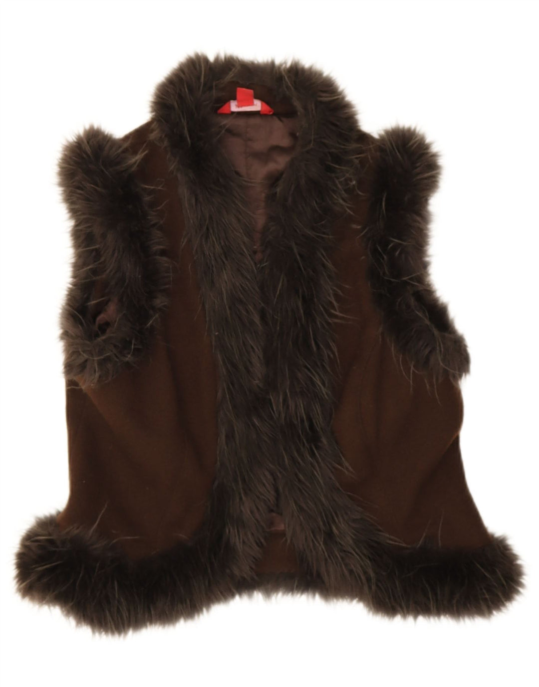 Damska kamizelka Monsoon Crop Open UK 12 Średnia brązowa wełna