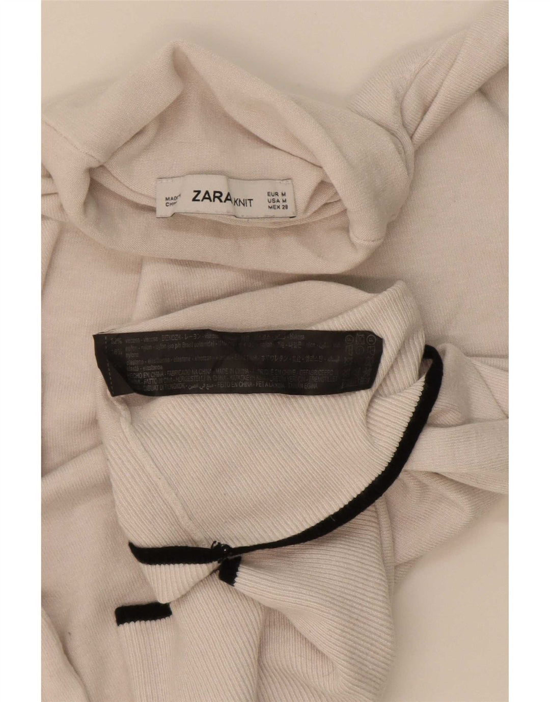 Damski podkoszulek bez rękawów Zara UK 12 w średnim beżowym kolorze wiskozy
