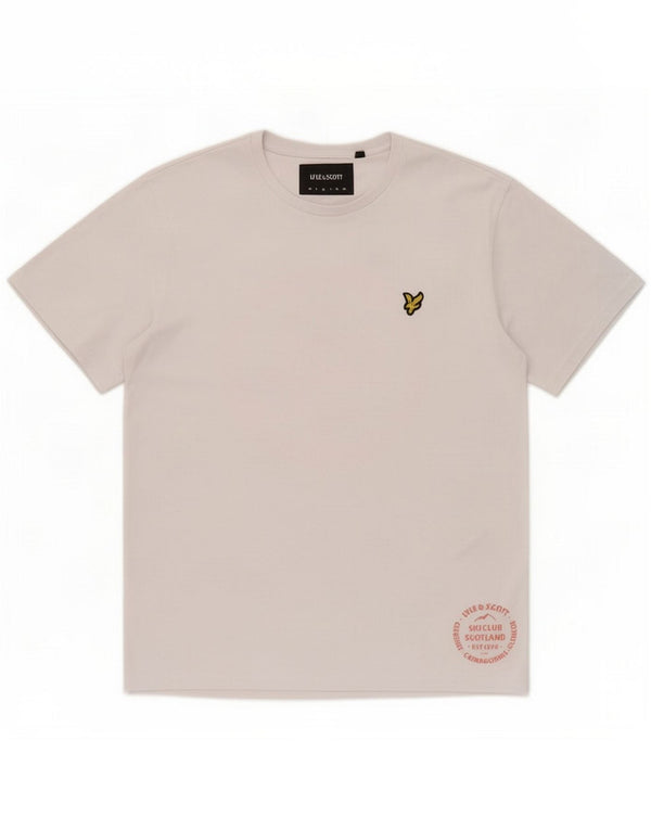 Lyle & Scott Mens Graphic T-Shirt Top Medium White Cotton